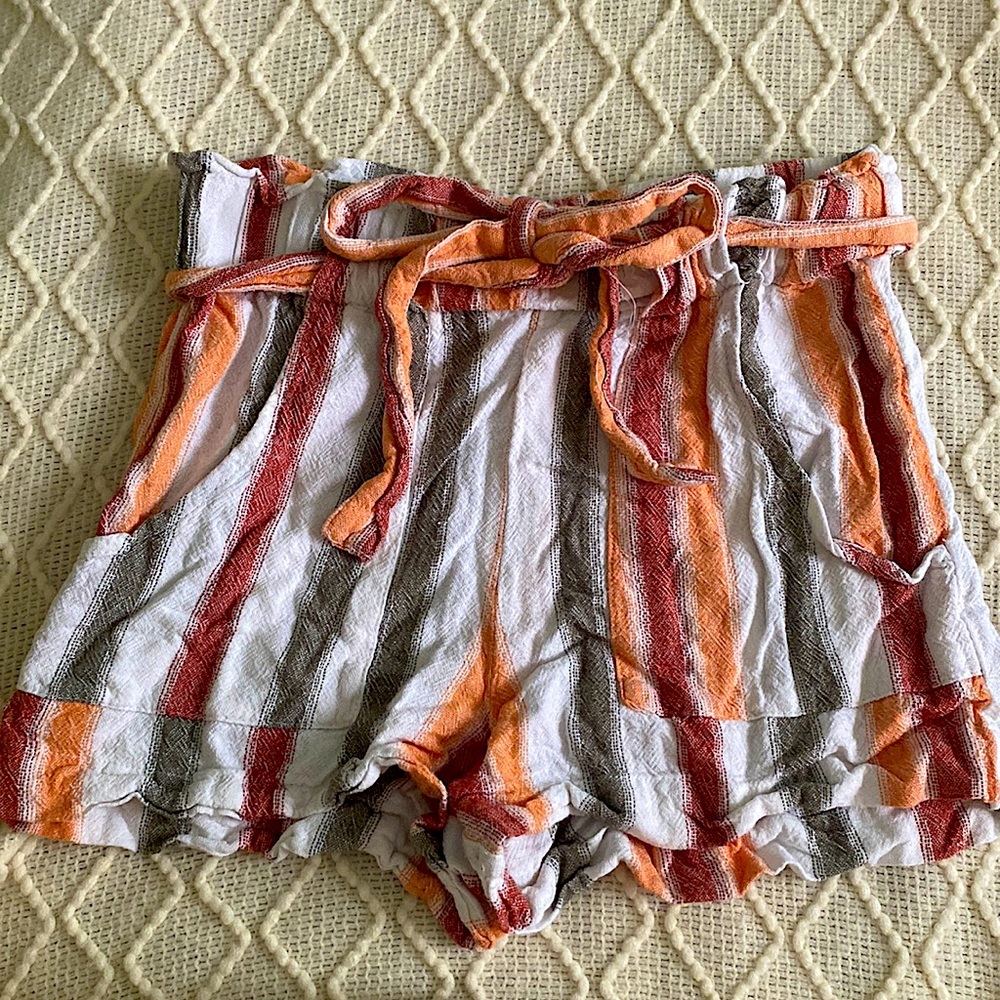 colorful striped flowy shorts